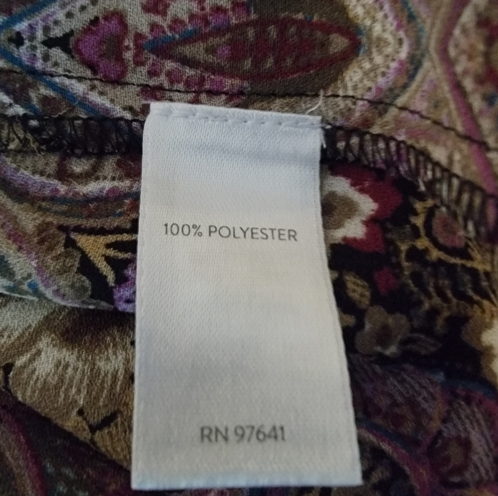J Jill Paisley Floral Blouse Ruffle Sleeve Large - Picture 10 of 10